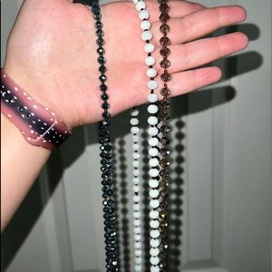 3 long beaded necklaces